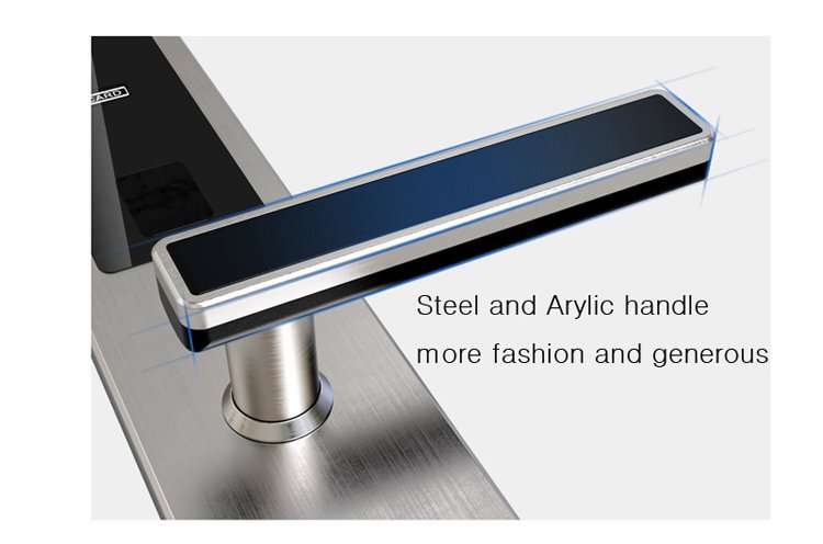 Stainless Steel Silver Hotel Room Lock Handle