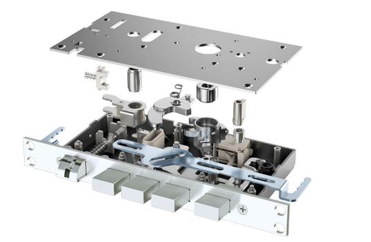 Mechanical mortise lock inside constructure