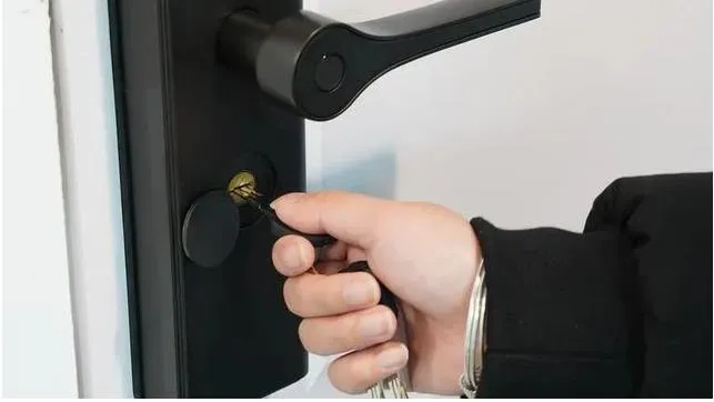 Smart door lock mechanical key unlock