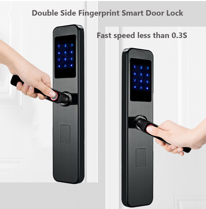 Double Sided Smart Lock with Fingerprint and Keypad