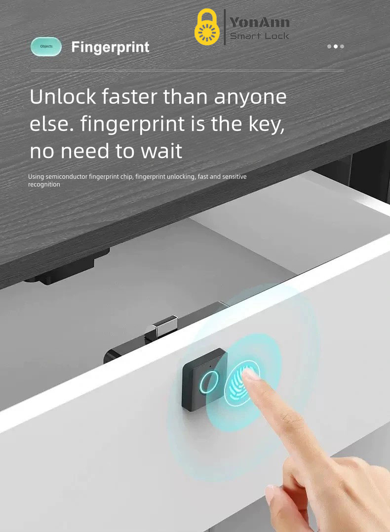 Cerradura inteligente para armarios con aplicación Tuya | Huella dactilar + Bluetooth + RFID