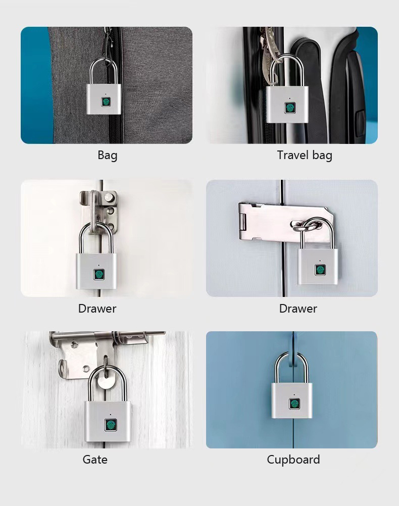 Водонепроницаемый навесной замок Tuya с доступом через приложение и по отпечатку пальца.