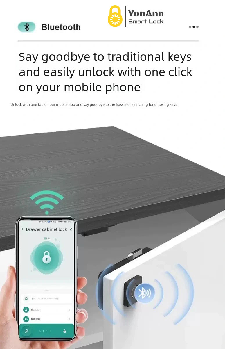 Cerradura inteligente para armarios con aplicación Tuya | Huella dactilar + Bluetooth + RFID