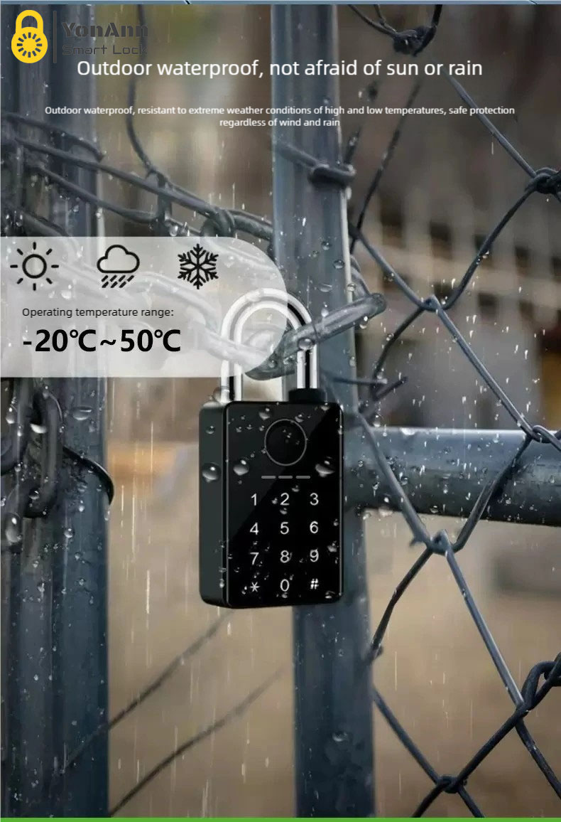 High-Security Tuya Smart Weatherproof Lock Tuya Waterproof Padlock
