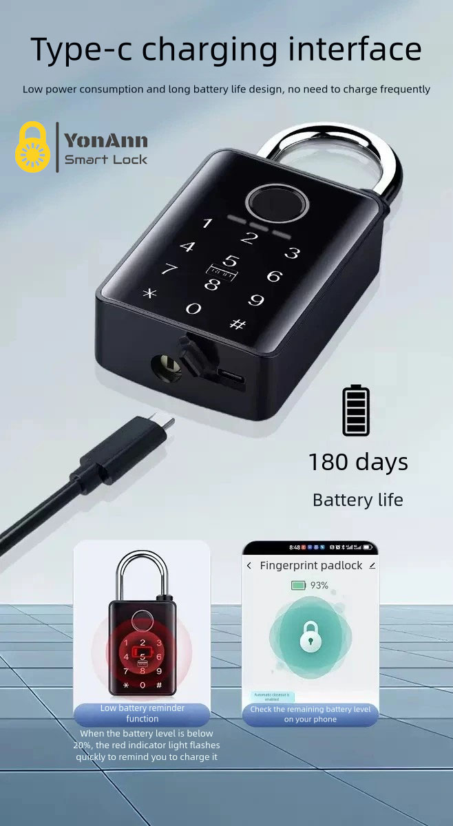High-Security Tuya Smart Weatherproof Lock Tuya Waterproof Padlock