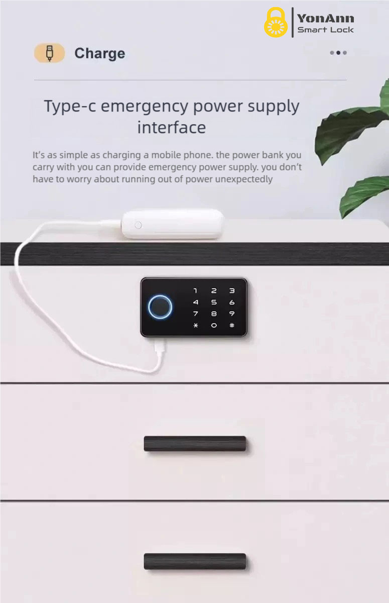 Cerradura inteligente para armarios Tuya con lector de huellas dactilares: control mediante aplicación, contraseña, NFC y desbloqueo multiacceso.
