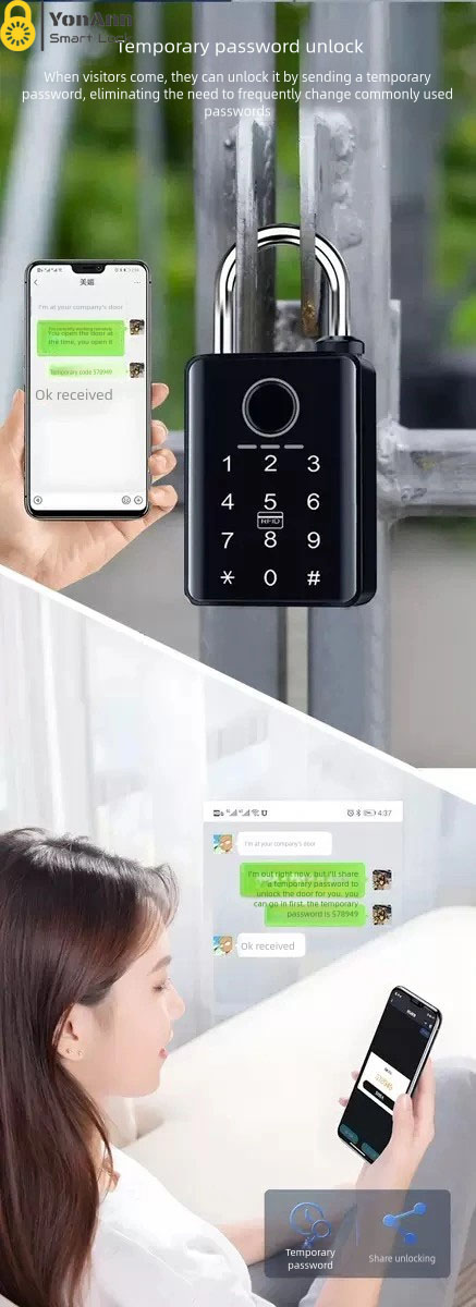 High-Security Tuya Smart Weatherproof Lock Tuya Waterproof Padlock