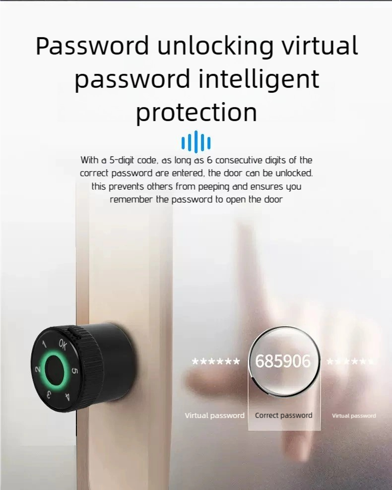 Keyless Tuya Smart Lock Cylinder with Fingerprint, App, Temporary Code & Card Access