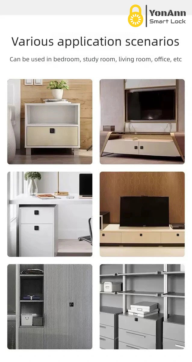 Cerradura inteligente para armarios con aplicación Tuya | Huella dactilar + Bluetooth + RFID