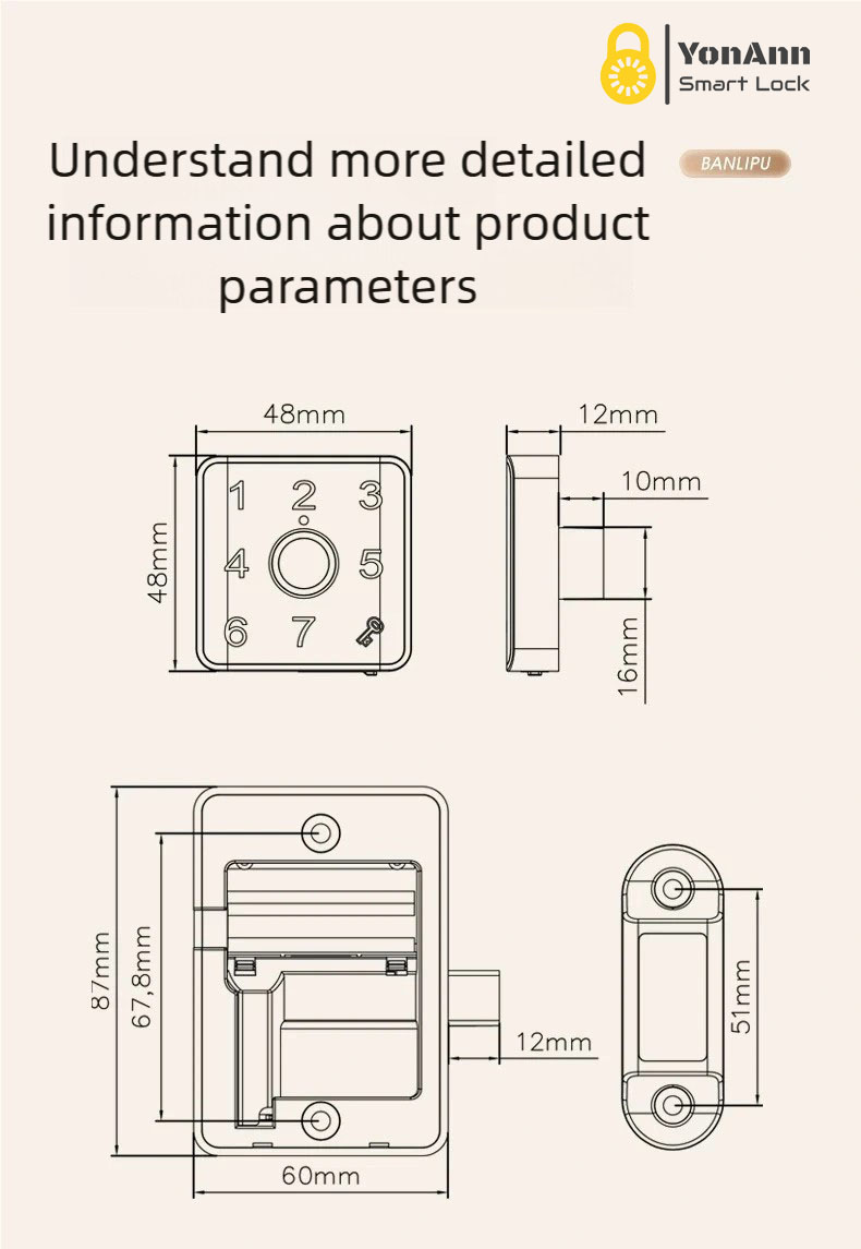 Cerradura inteligente para armarios Tuya con lector de huellas dactilares: control mediante aplicación, contraseña, NFC y desbloqueo multiacceso.