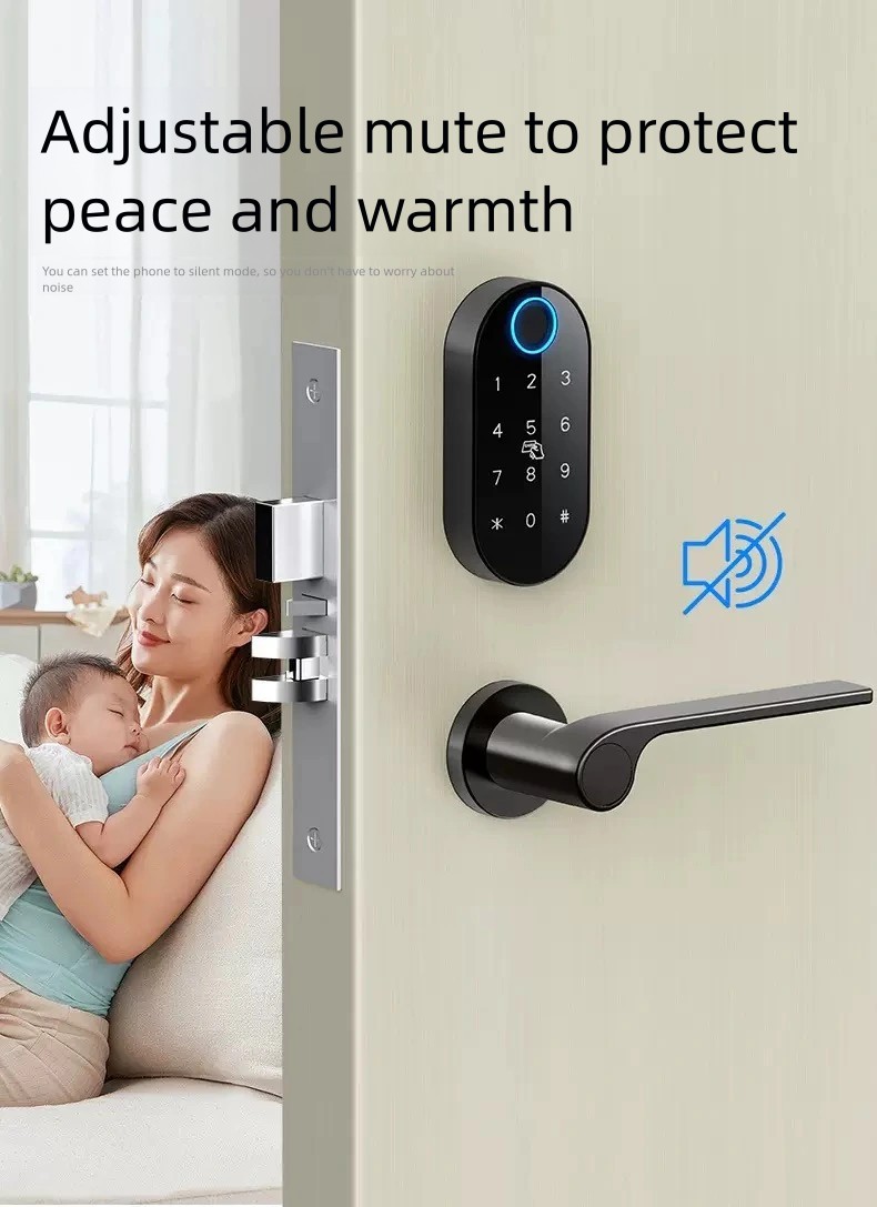 Cerradura de puerta inteligente con huella dactilar dividida para hotel