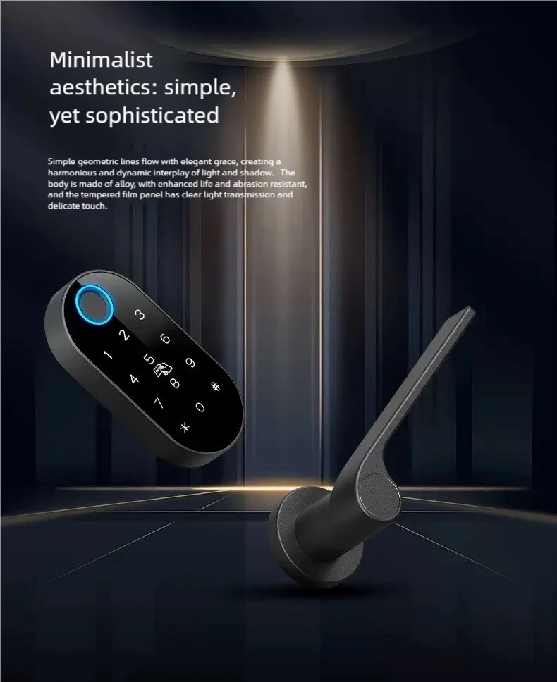 Cerradura de puerta inteligente con huella dactilar dividida para hotel