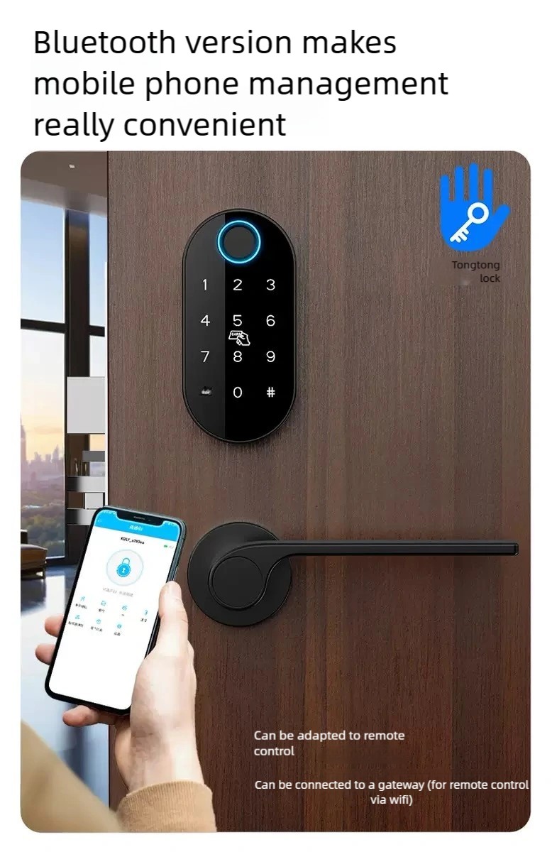 Cerradura de puerta inteligente con huella dactilar dividida para hotel