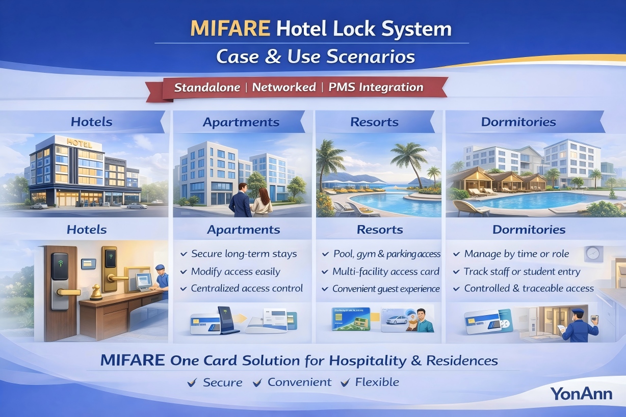 Mifare hotel lock for hotels apartments resorts and dormitories