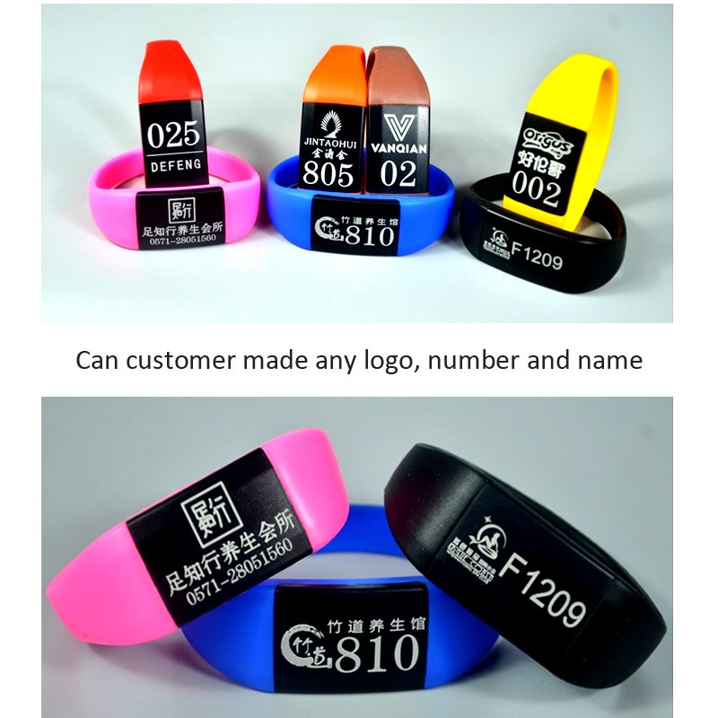 Silicone Material 125KHZ 13.56 Mhz RFID Wristband Bracelet Key Card for RFID Cabinet Lock