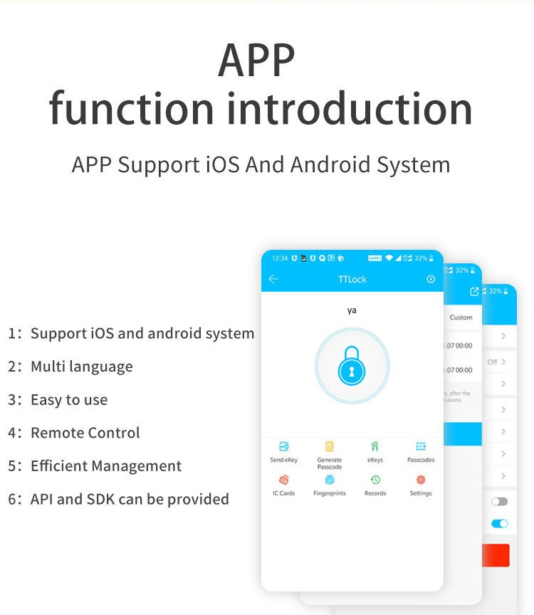 قفل ذكي من الفولاذ المقاوم للصدأ ببصمة الإصبع وواي فاي لباب الشقة وبطاقة RFID وكلمة مرور ووظيفة تطبيق TTLock