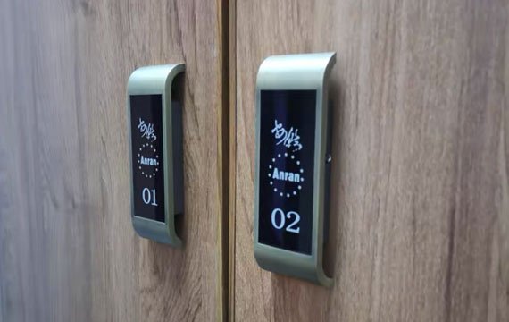 Sauna Cabinet Lock Install On Wooden Locker Case