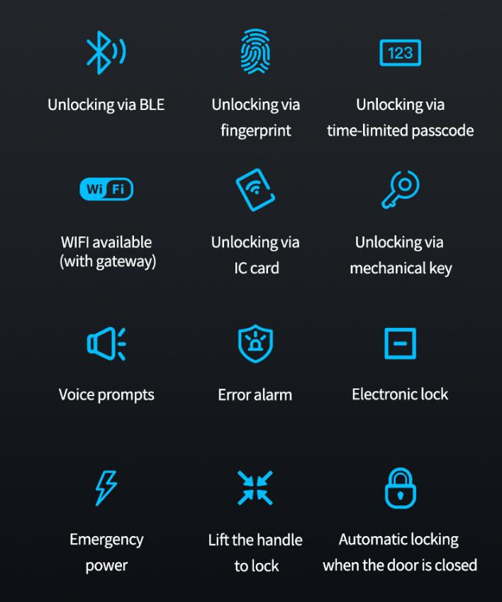 Функции умного дверного замка с Bluetooth-соединением TTLock