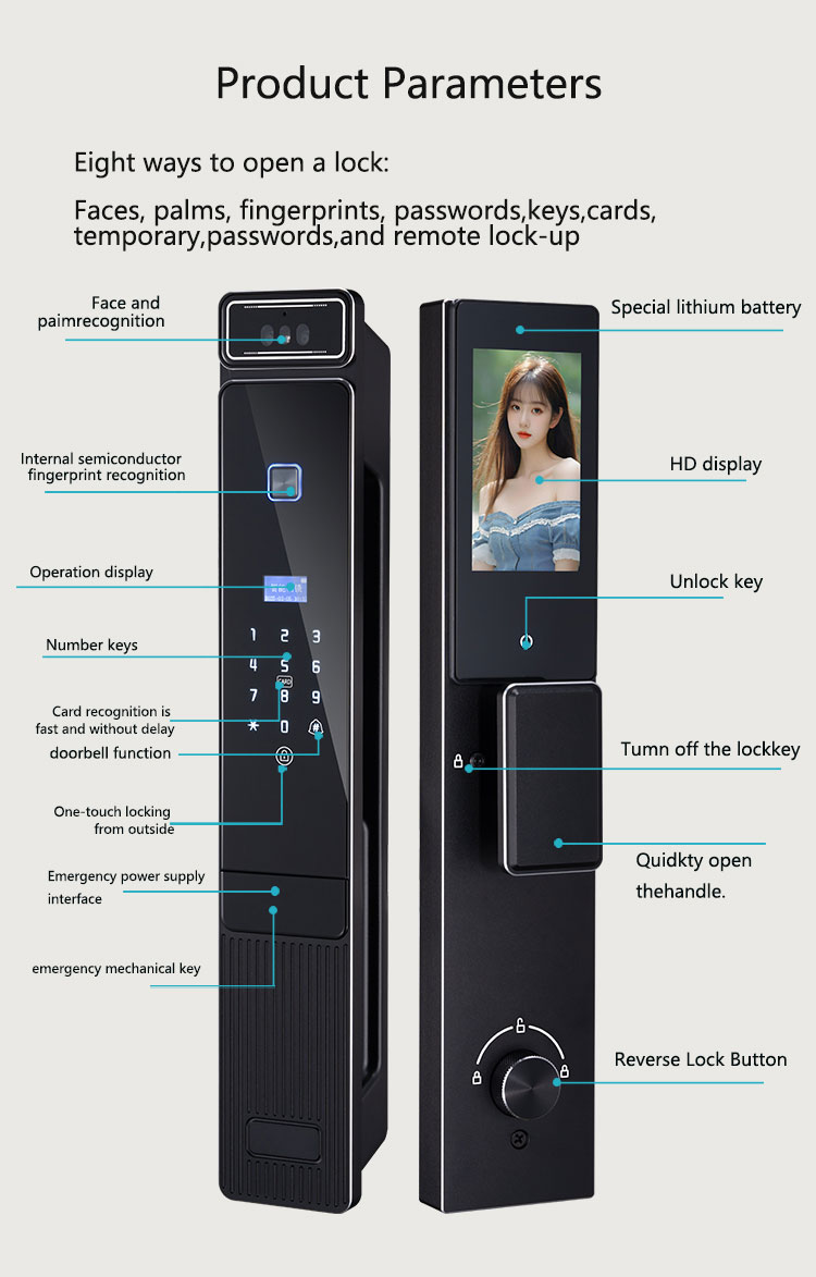 Upgrade to Tuya Smart Lock with Camera / Face Detection / Plam vain for Complete Home Security