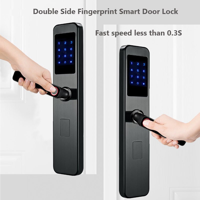 Double Sided Smart Lock with Fingerprint and Keypad