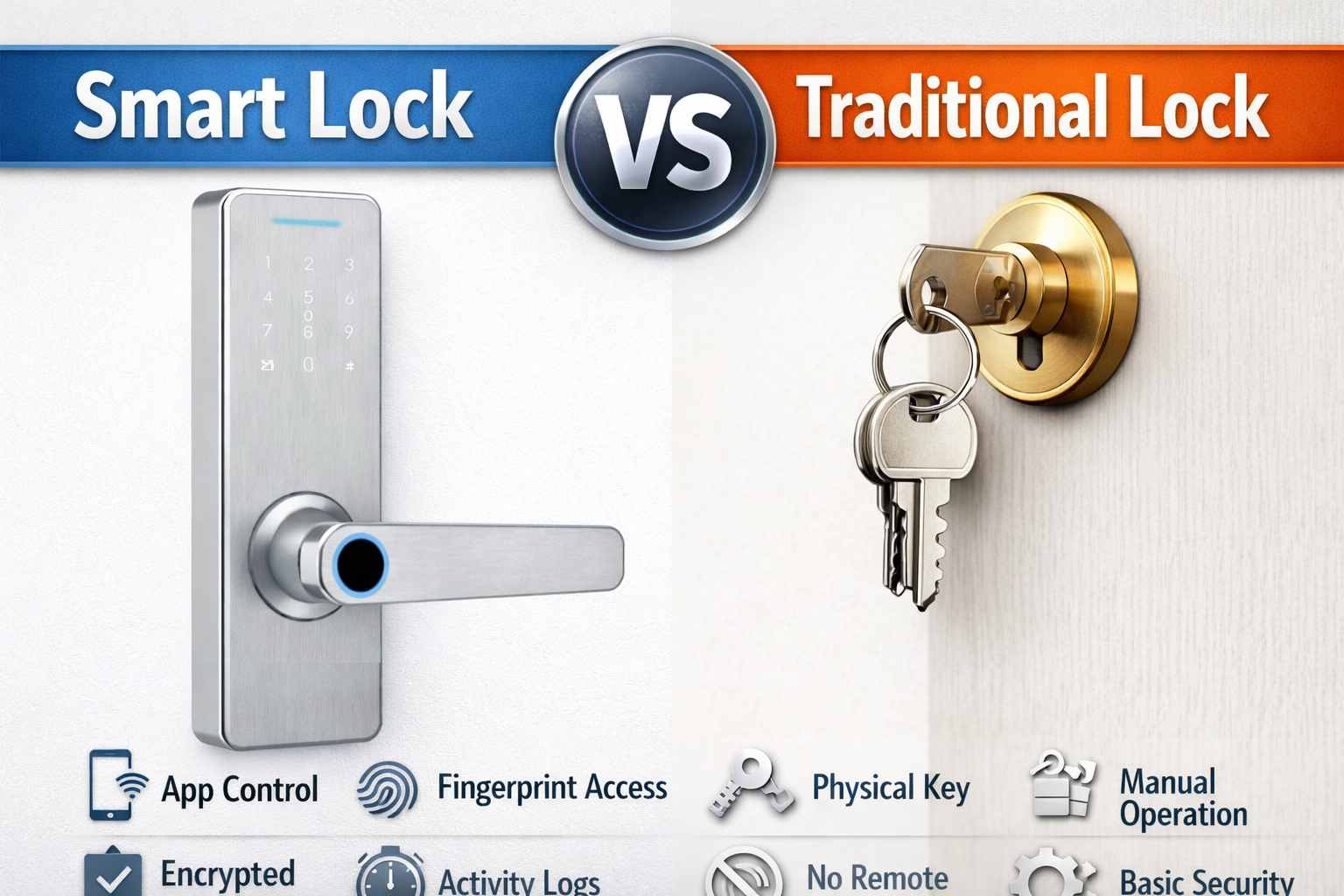 Khóa thông minh so với khóa truyền thống