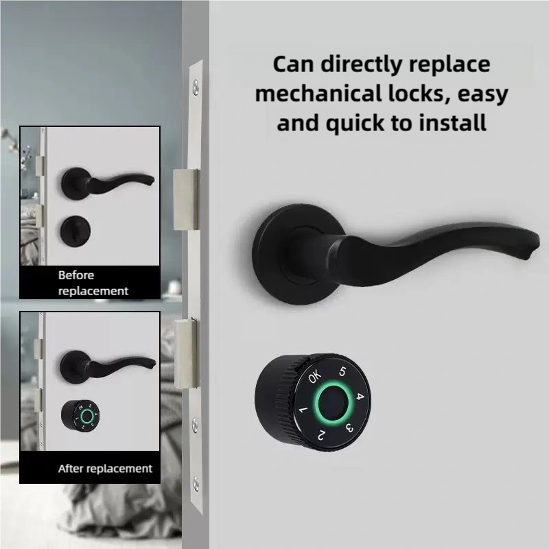 Keyless Tuya Smart Lock Cylinder with Fingerprint, App, Temporary Code & Card Access