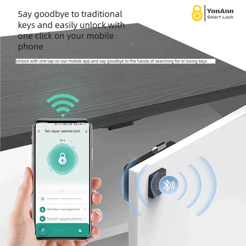 Cerradura inteligente para armarios con aplicación Tuya | Huella dactilar + Bluetooth + RFID