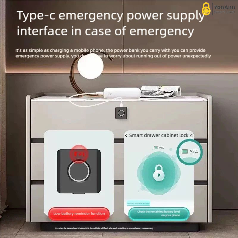 Cerradura inteligente para armarios con aplicación Tuya | Huella dactilar + Bluetooth + RFID