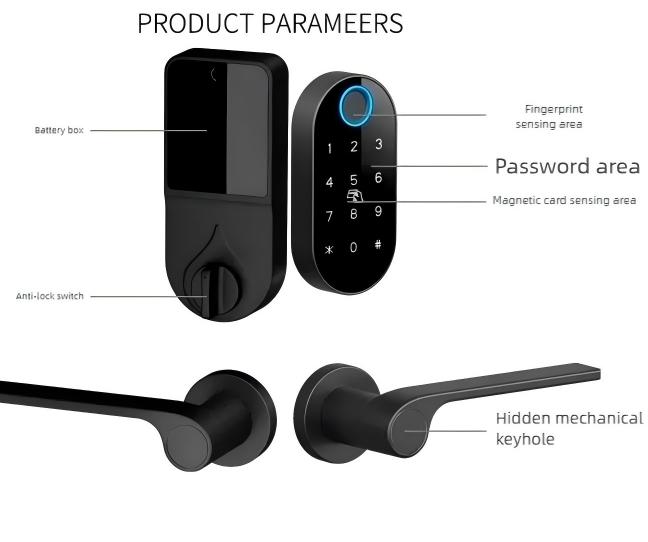 قفل باب ذكي ببصمة الإصبع المزدوج للفنادق