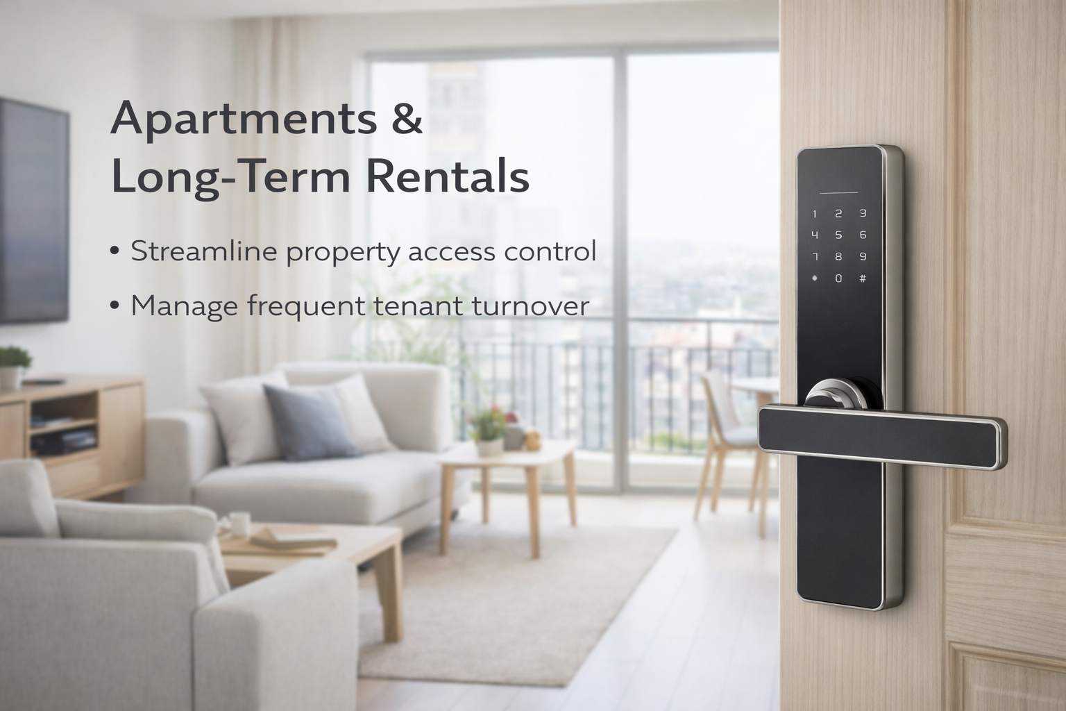 Cerradura inteligente para apartamentos y alquileres a largo plazo