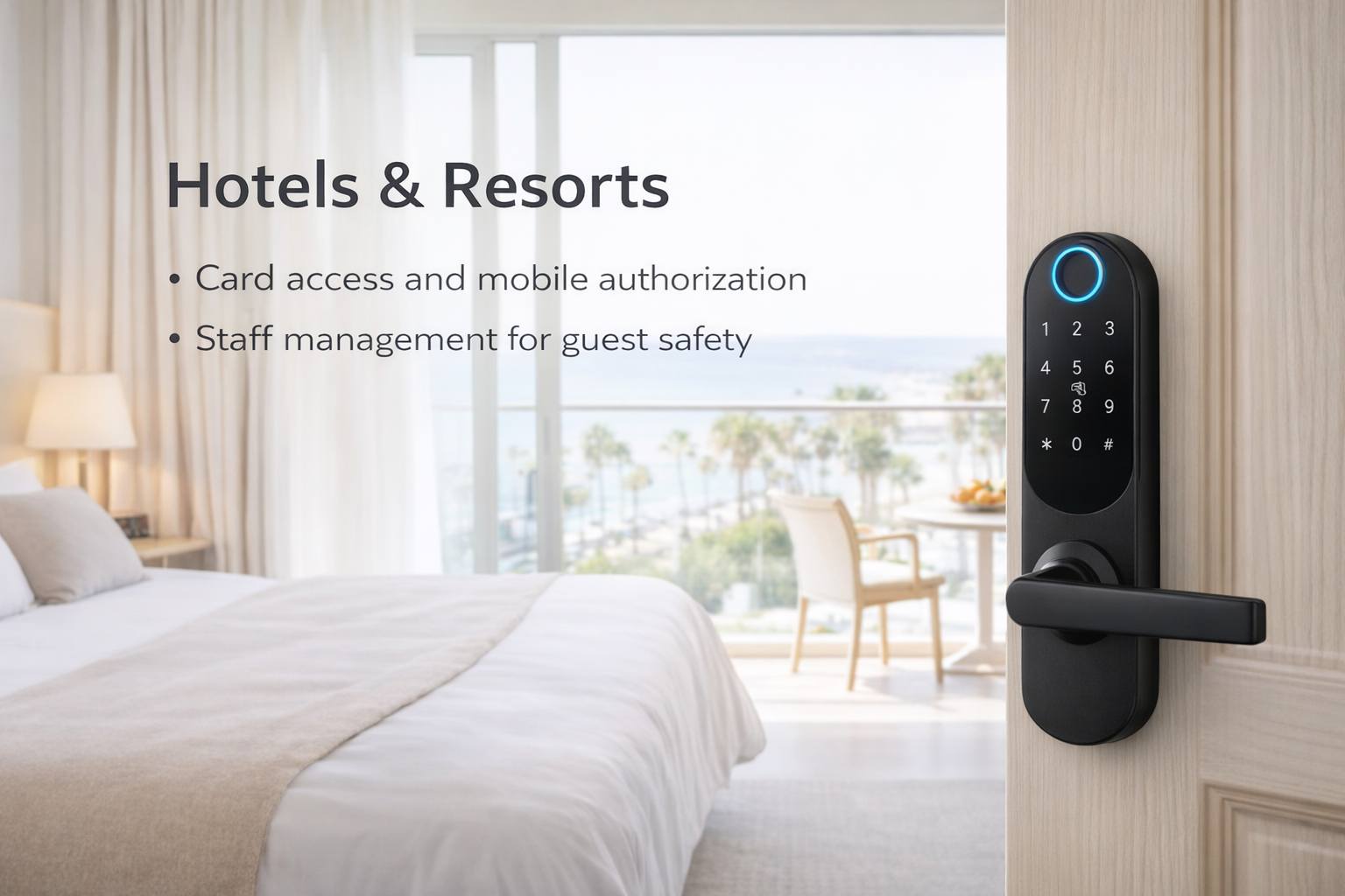 Cerradura inteligente para hoteles y complejos turísticos