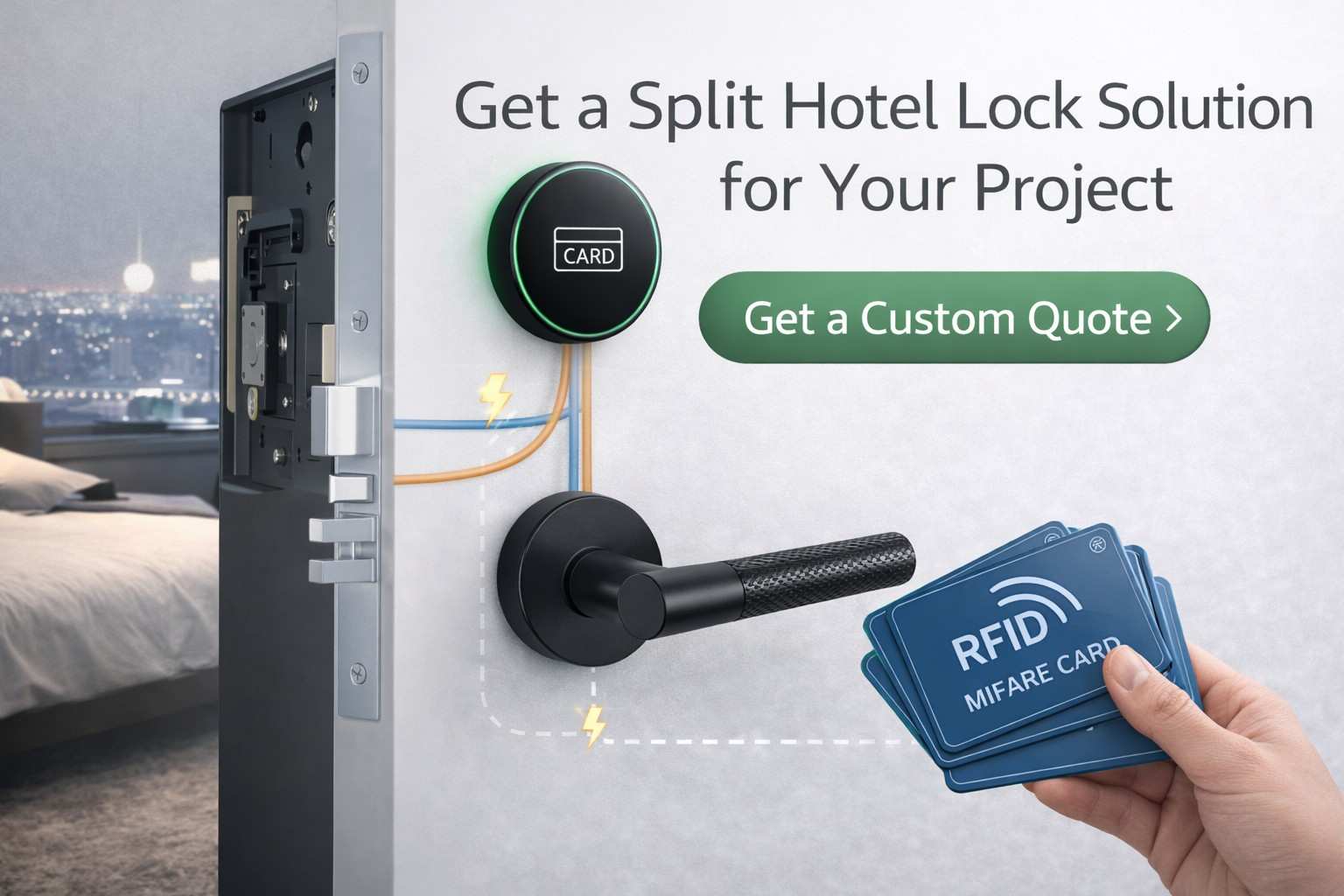 Smart hotel lock with RFID cards