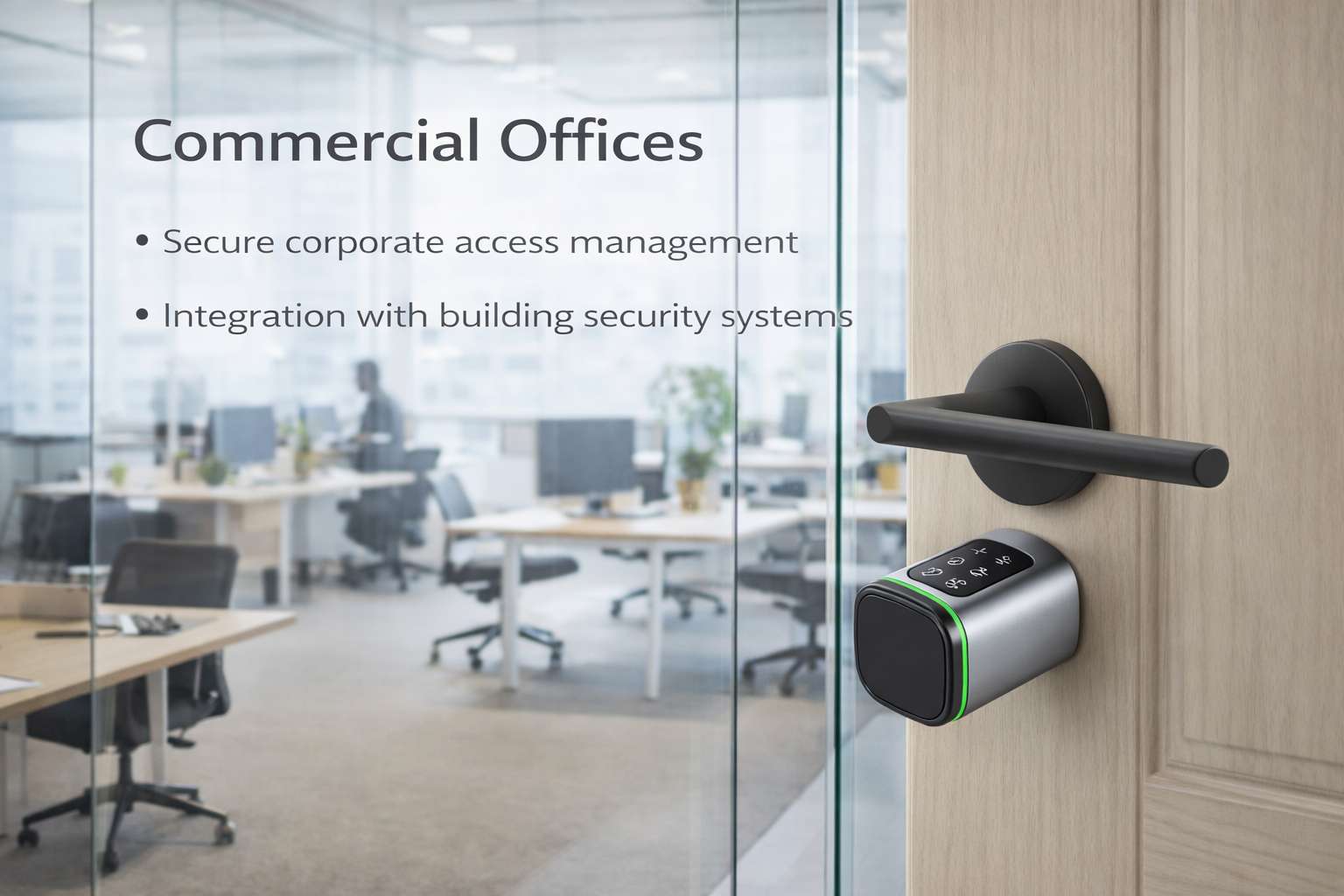 Cerradura inteligente para puerta de oficina