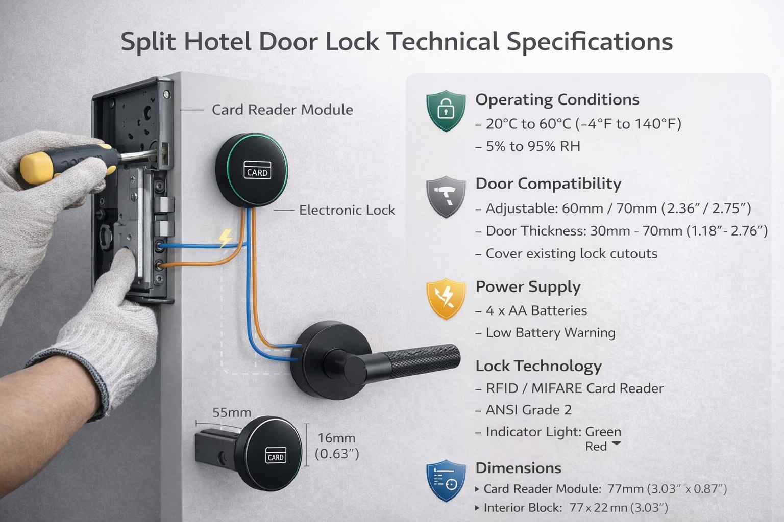 Split hotel lock specification