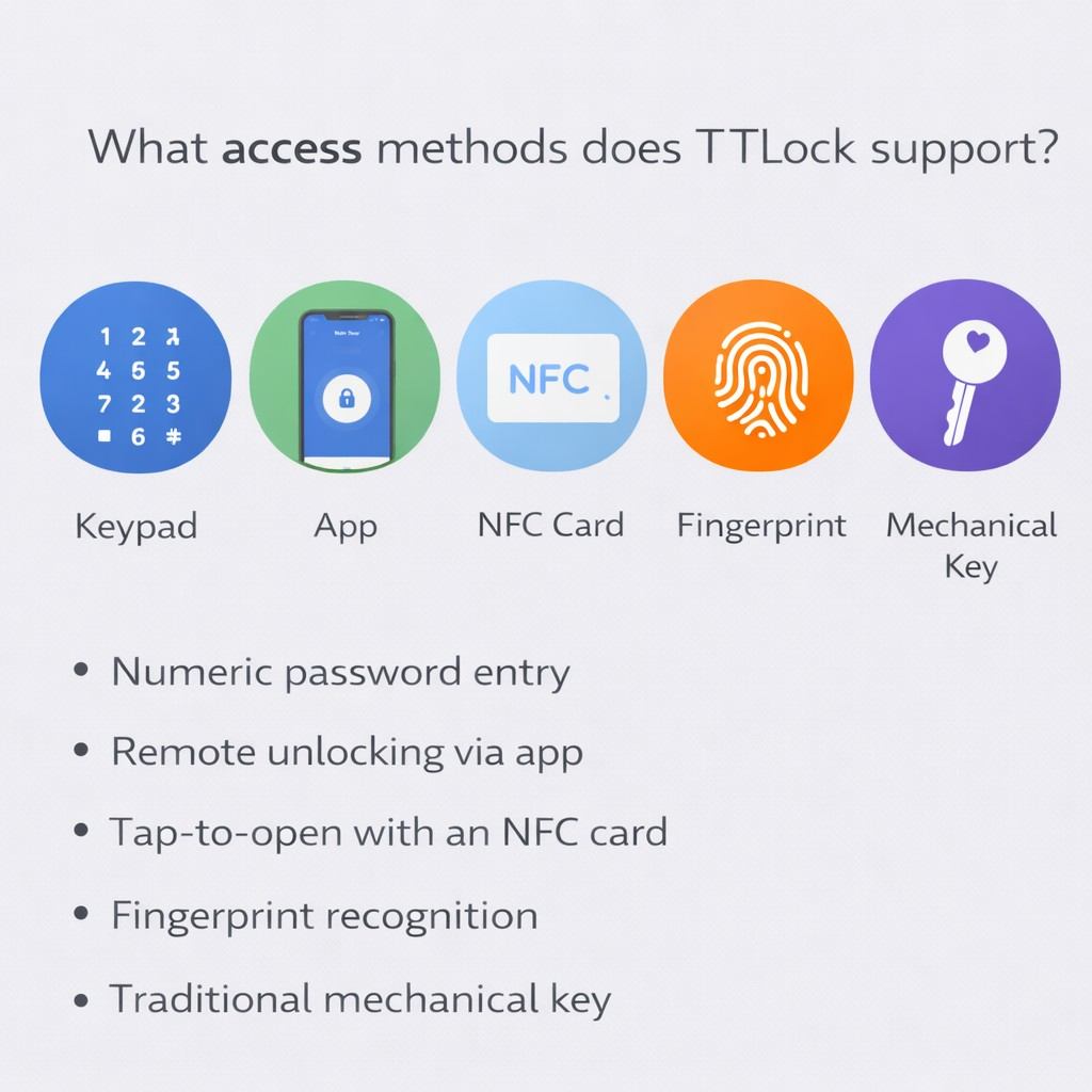 Explicación de los métodos de acceso a TTLock