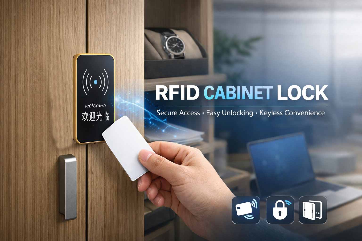 Banner con cerradura de armario RFID