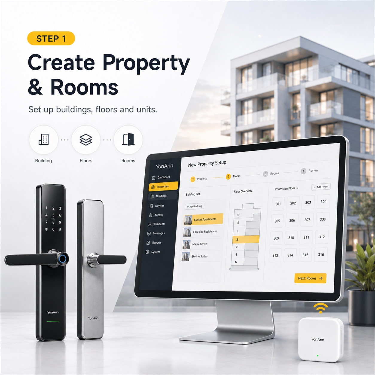 step 1 Create the Property and Rooms