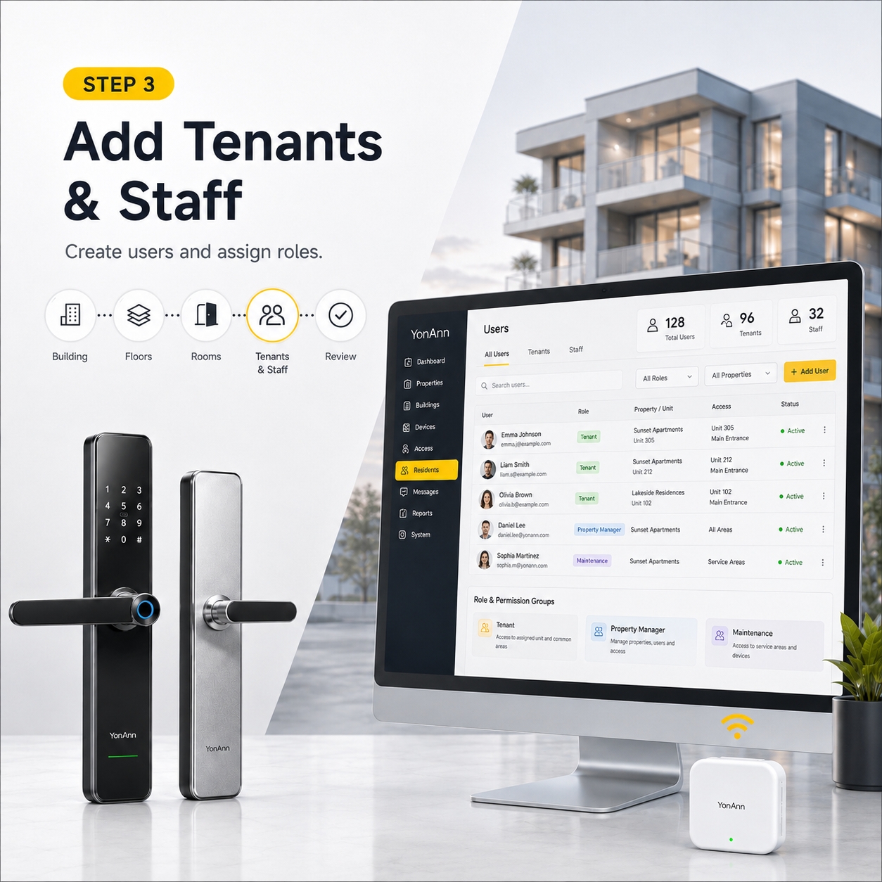 step 3 Add Tenants and Staff